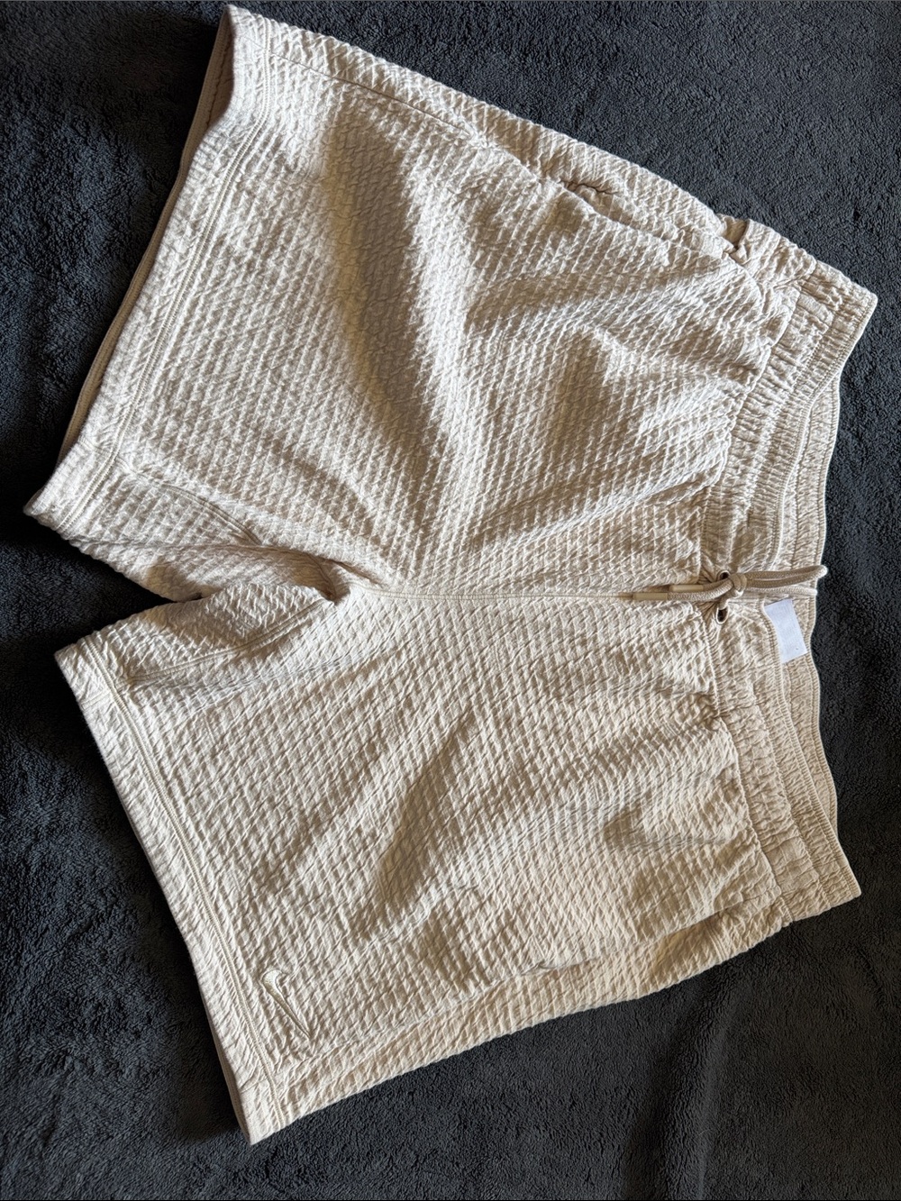 Yoga Nike Men's Textured Drawstring Shorts in Cream